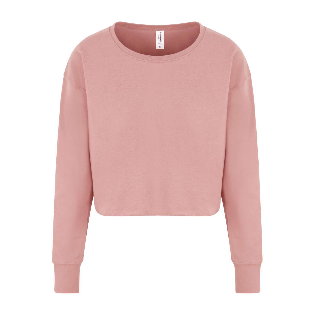 Crop top s dlouhým rukávem Happy - zaprášená růžová / L