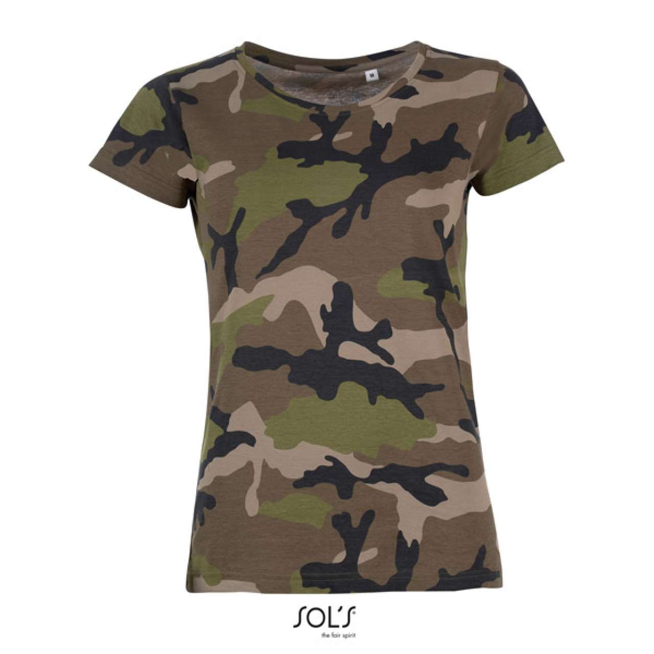 Dámské maskáčové tričko CAMO - kamufláž hnědá / 2XL