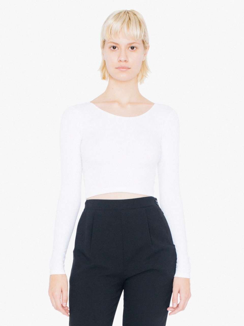 Dámské crop top tričko American Apparel - bílá / L