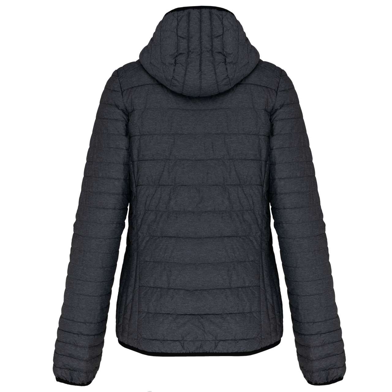 Dámská prošíváná bunda s kapucí HOODED - tmavě šedý stín / 2XL