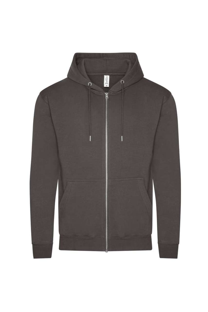 Unisex organická mikina na zip Just Hoods - dřevěné uhlí šedé / 2XL