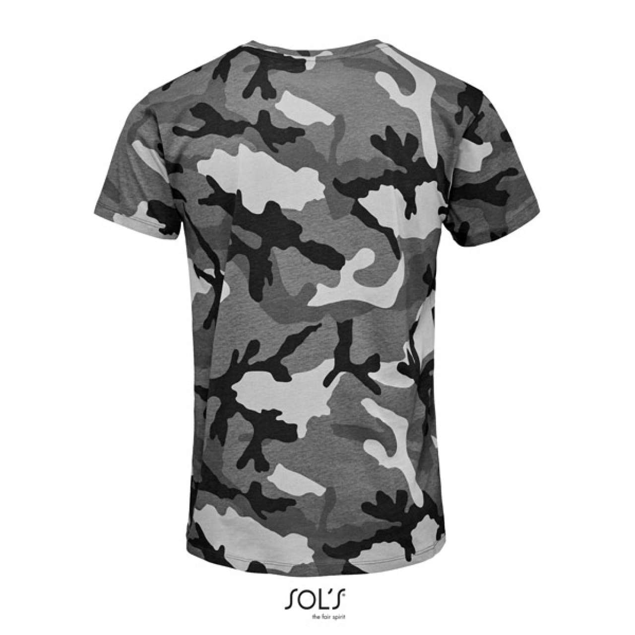 Pánské maskáčové tričko CAMO - šedá kamufláž / S