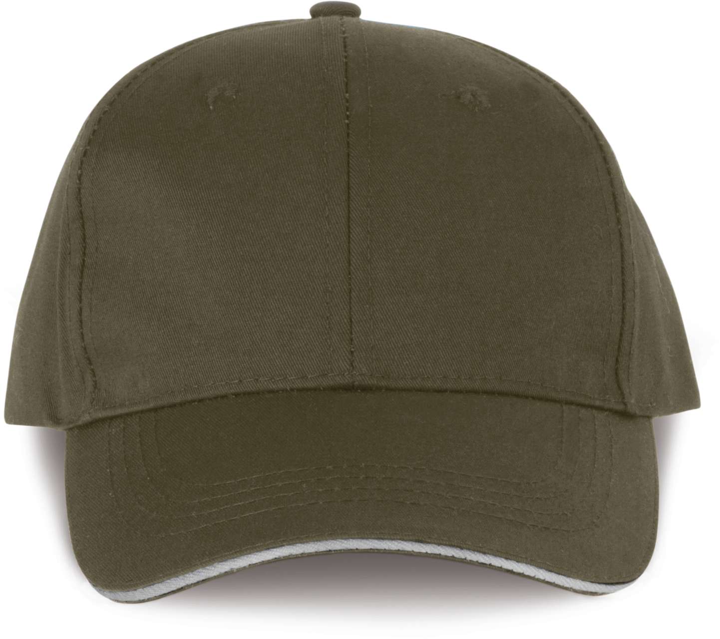 Unisex kšiltovka s proužkem Grab - khaki / světle šedá / U