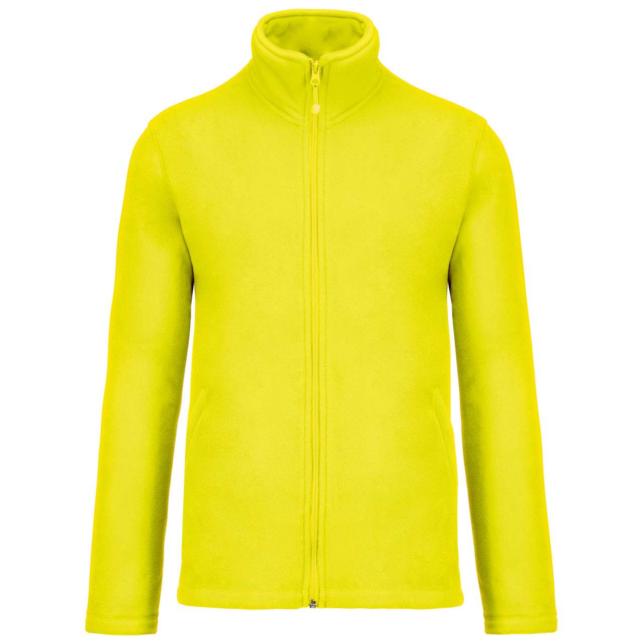 Unisex microfleecová mikina na zip Kariban - fluorescenční žlutá / 5XL