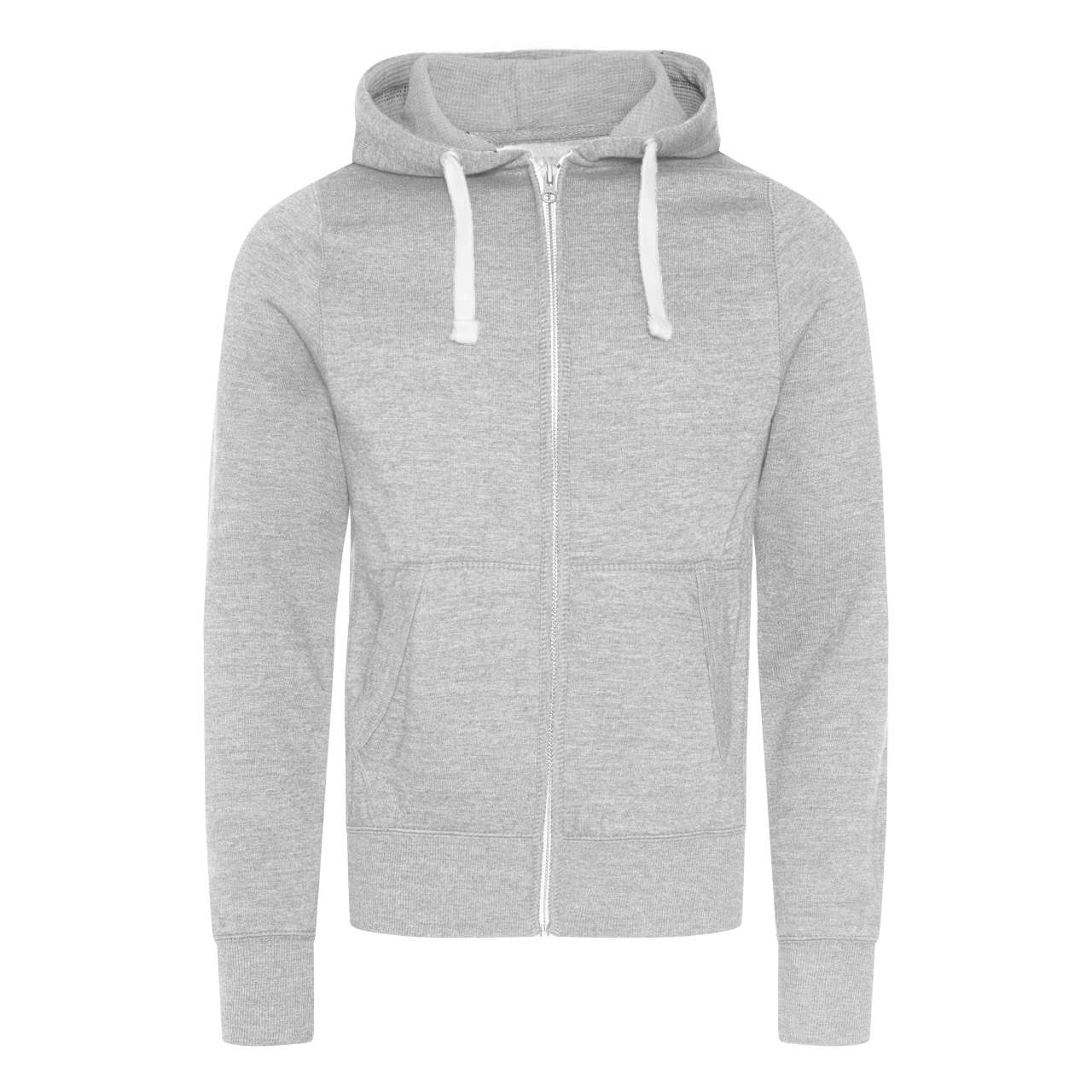 Unisex mikina kontrastní na zip Just Hoods - šedá žíhaná / L