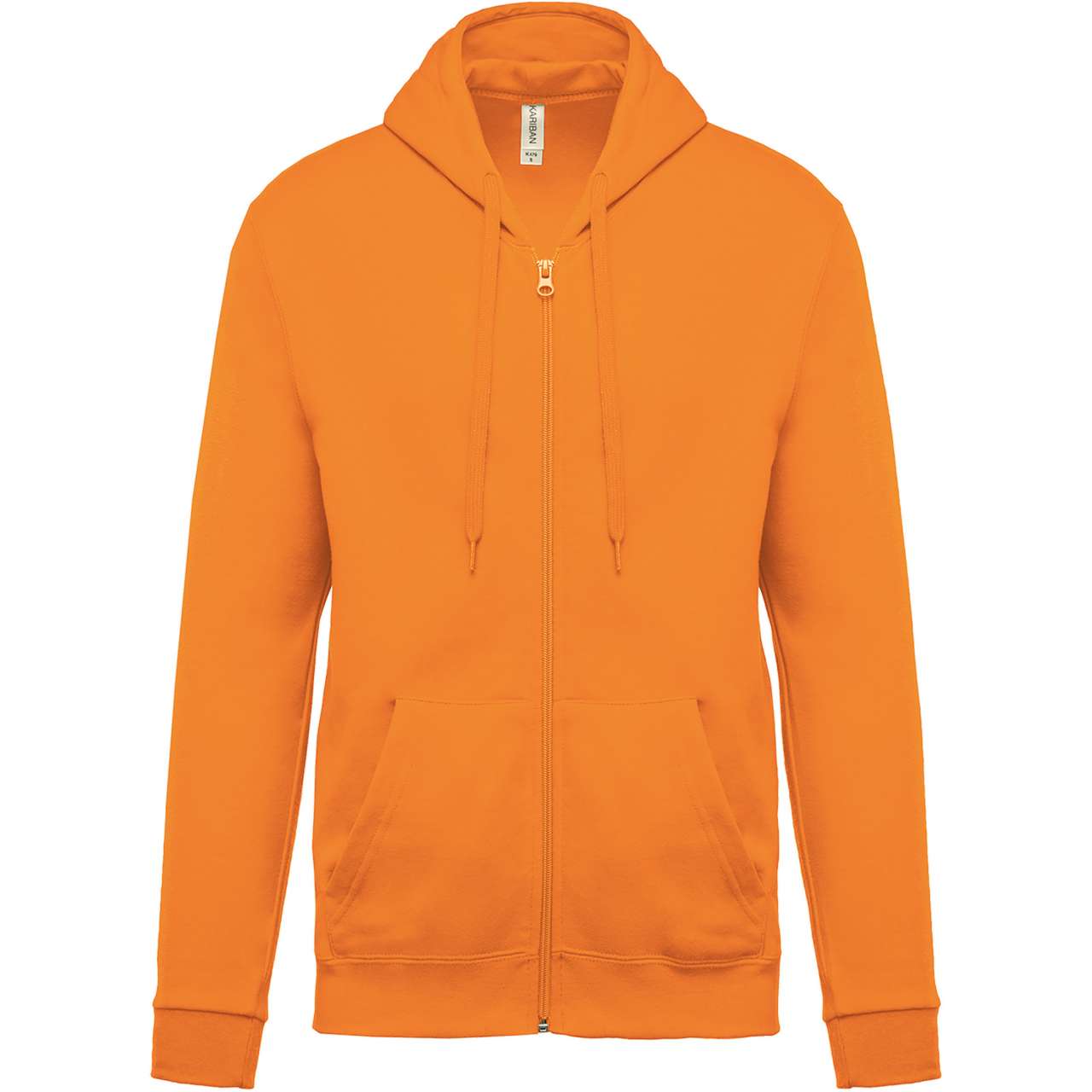 Unisex mikina na zip Kariban - oranžová / 2XL