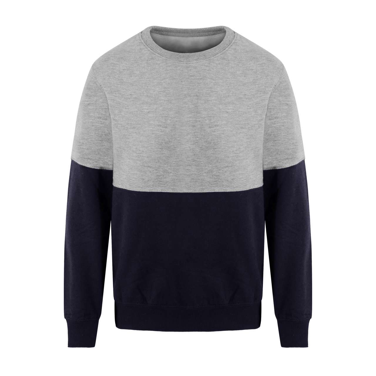 Unisex dvoubarevná mikina Block - Heather Grey/New French Navy / XS