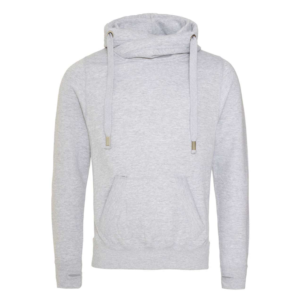 Unisex mikina s vysokým límcem Just Hoods - šedá žíhaná / 2XL