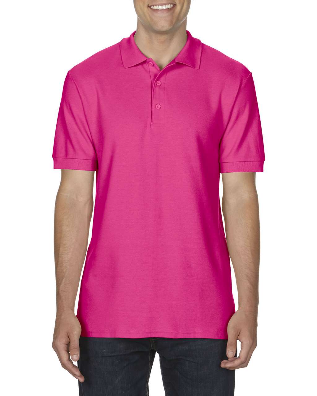 Unisex bavlněná polokošile PREMIUM - heliconia růžová / L