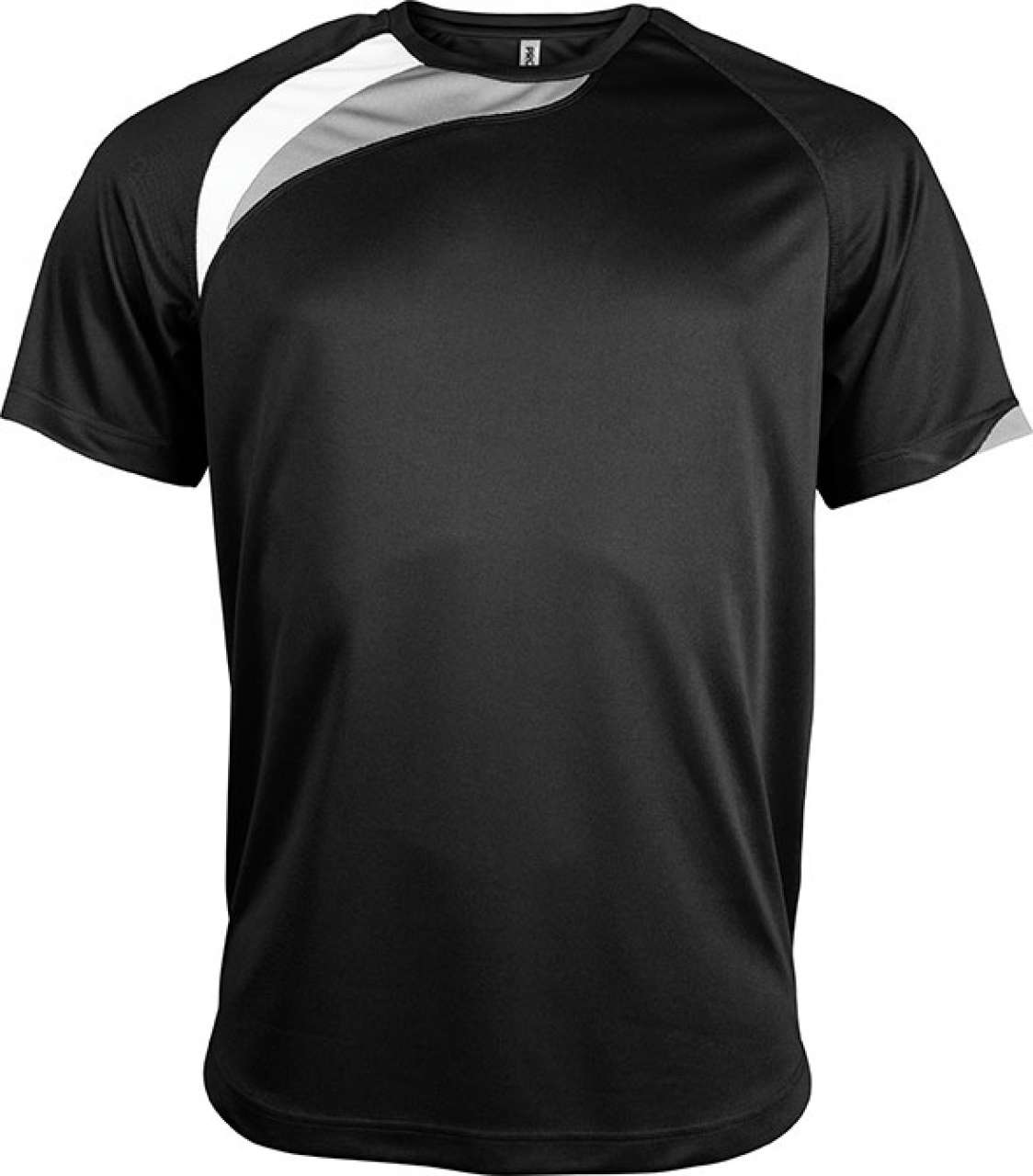 Sportovní triko s pruhy Spiral - černá / bílá / šedá bouře / 2XL